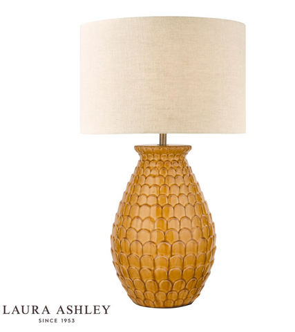 Laura Ashley Liza Ceramic Table Lamp Orange With Shade