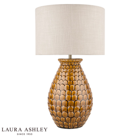Laura Ashley Liza Ceramic Table Lamp Orange With Shade