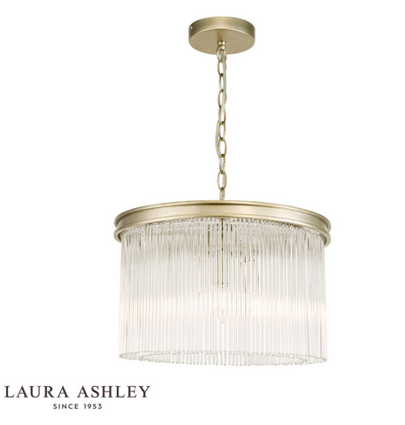 Laura Ashley Manon 3lt Pendant Champagne Clear Glass