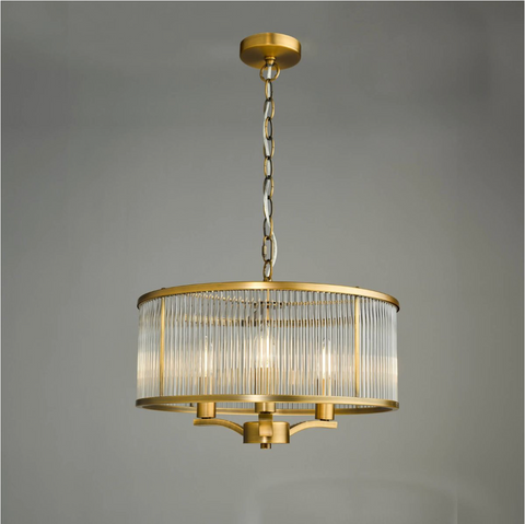 Evelyn 3 Light Pendant Antique Bronze and Glass