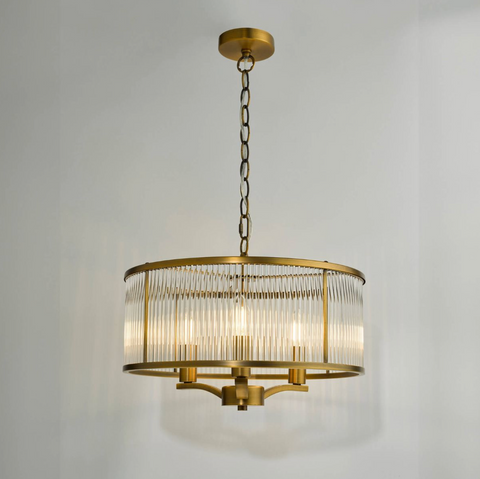 Evelyn 3 Light Pendant Antique Bronze and Glass