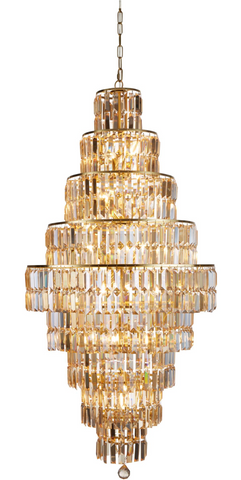Empire 13 Light Chandelier - Satin Brass with Champagne Glass