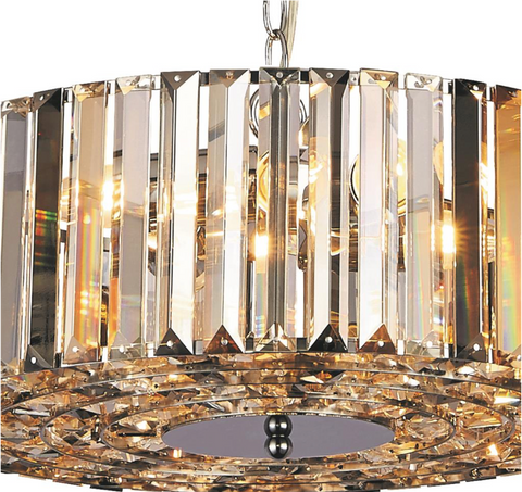 CHAPEAU 5LT PENDANT/SEMI-FLUSH - CHROME & MIXED GLASS