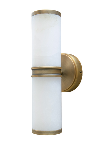 Eloise Alabaster Wall Lamp – Antique Brass Wall Light