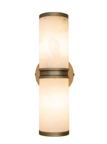 Eloise Alabaster Wall Lamp – Antique Brass Wall Light