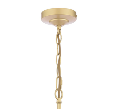 Laura Ashley Alexa 3 Light Pendant Glass and Matt Antique Brass