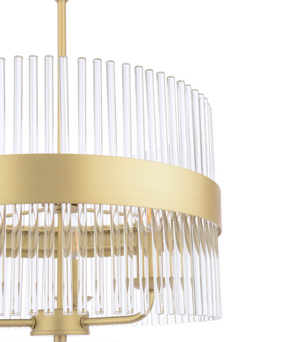 Laura Ashley Alexa 3 Light Pendant Glass and Matt Antique Brass