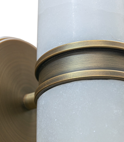Eloise Alabaster Wall Lamp – Antique Brass Wall Light