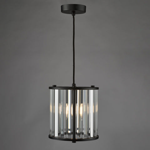 Kiran Pendant Satin Black and Crystal
