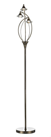 Luther 3 Light Floor Lamp - Antique Brass