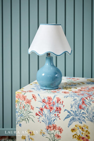 Laura Ashley Bramhope Table Lamp Blue Ceramic With Shade