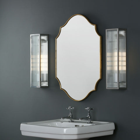 Keegan Large Bathroom Wall Light Polished Stainless Steel Glass IP44