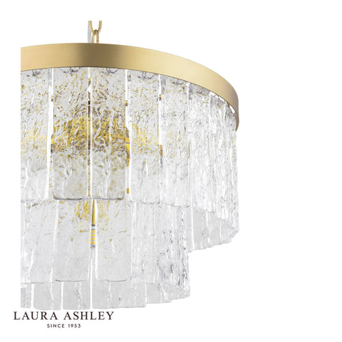Laura Ashley Durnsford 4 Light Pendant Matt Antique Brass and Glass