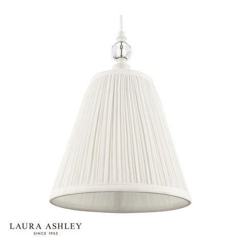 Laura Ashley Ellis Pendant Satin Cream and Crystal With Shade