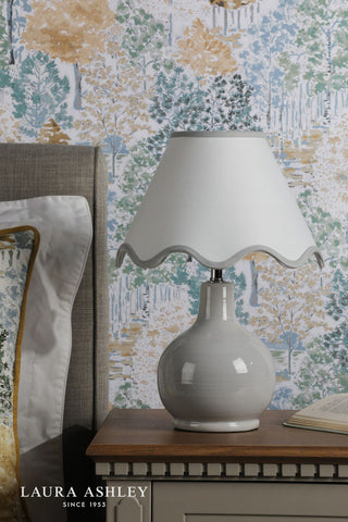 Laura Ashley Bramhope Table Lamp Grey Ceramic With Shade