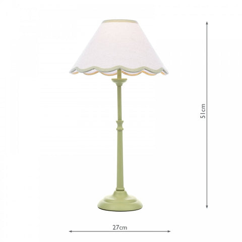 Laura Ashley Cordwell Table Lamp Matt Green With Shade