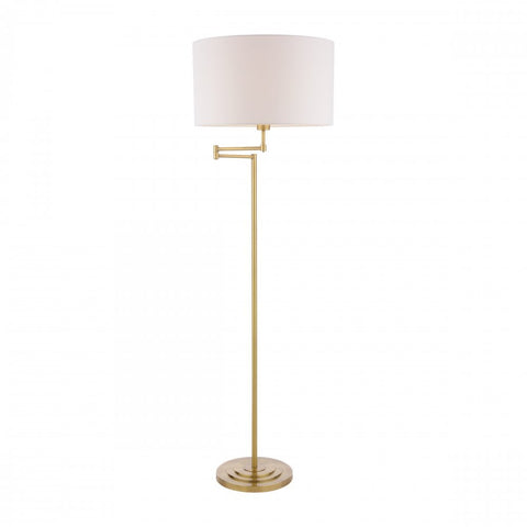 Laura Ashley Marlowe Floor Lamp Antique Brass With Shade