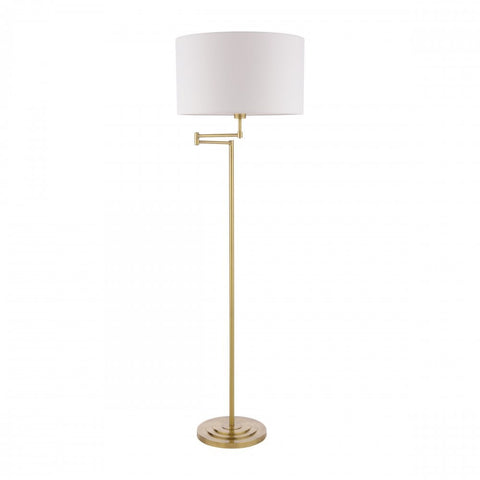 Laura Ashley Marlowe Floor Lamp Antique Brass With Shade