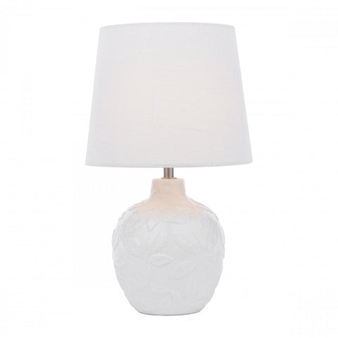 Laura Ashley Redhall Table Lamp White Ceramic and Polished Chrome With Shade