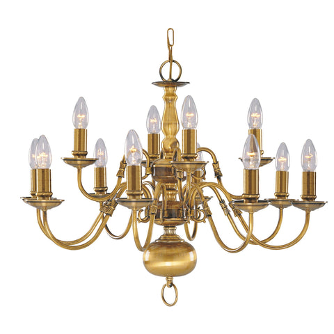 FLEMISH 12LT PENDANT - SOLID BRASS METAL