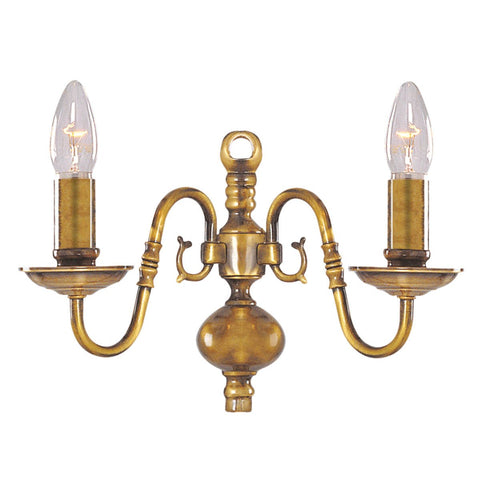 FLEMISH 2LT WALL LIGHT - SOLID BRASS METAL