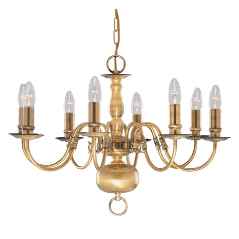 FLEMISH 8LT PENDANT - SOLID BRASS METAL