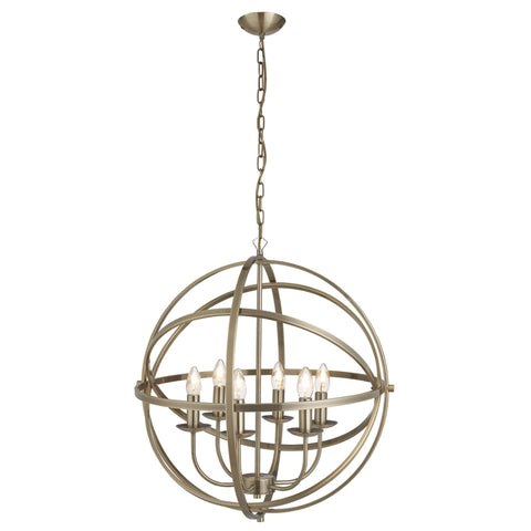 ORBIT 6LT PENDANT - ANTIQUE BRASS