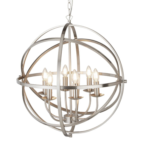 ORBIT 6LT PENDANT - SATIN SILVER