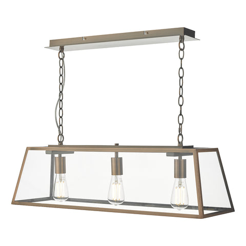 Academy 3 Light Bar Pendant - Antique Copper