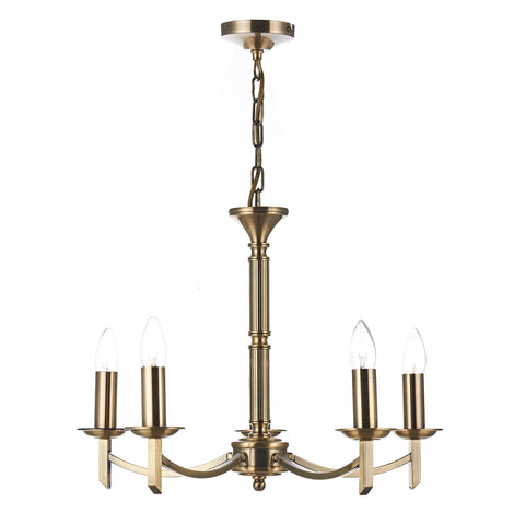 Ambassador 5 Light Dual Mount Pendant - Antique Brass