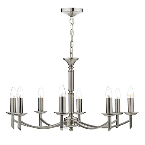 Ambassador 8 Light Dual Mount Pendant - Satin Chrome