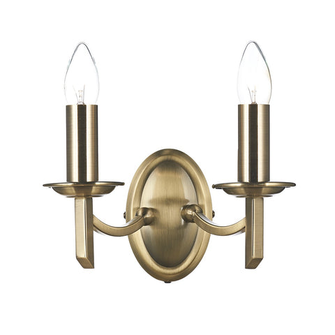 Ambassador Double Wall Bracket Antique Brass