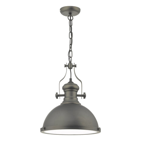 Arona 1lt Pendant Antique Pewter & Glass