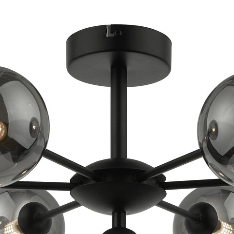 Cohen 7 Light Semi Flush - Matt Black