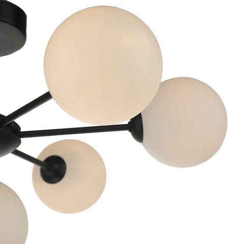 Cohen 7 Light Semi Flush - Matt Black