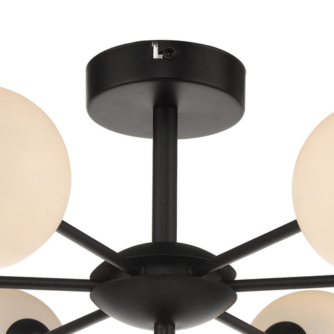 Cohen 7 Light Semi Flush - Matt Black