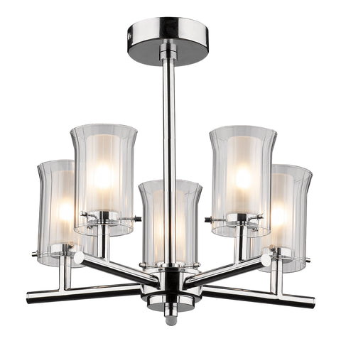 Elba 5 Light Semi Flush Polished Chrome IP44