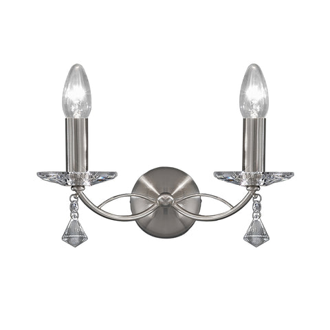 Monaco 2 Light Wall Light - Satin Nickel