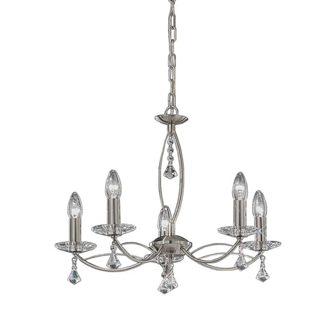 Monaco 5 Light Fitting - Satin Nickel