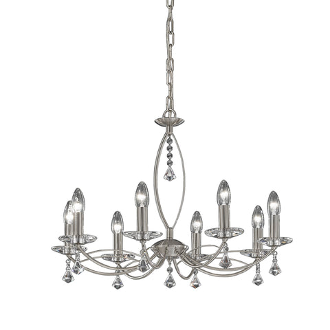 Monaco sica 8 Light Fitting - Satin Nickel