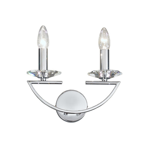 Artemis 2 Light Wall Light - Polished Chrome