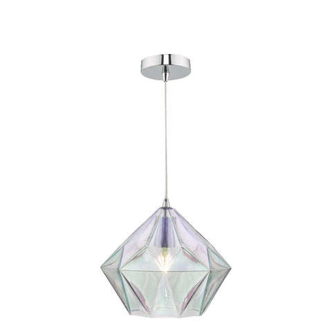 Gaia 1Lt Pendant - Polished Chrome & Glass