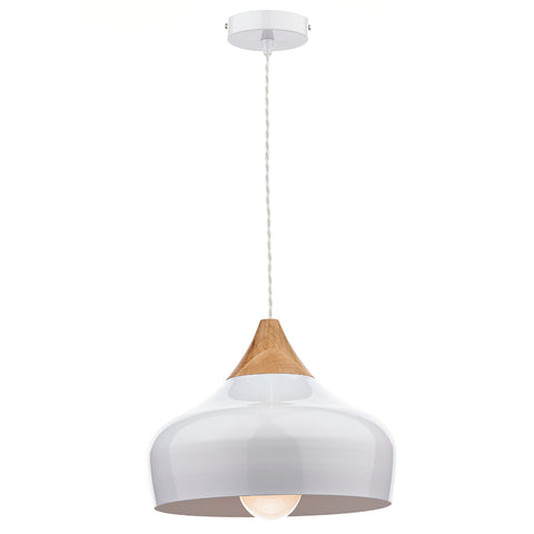 Gaucho 1 Light Pendant - White