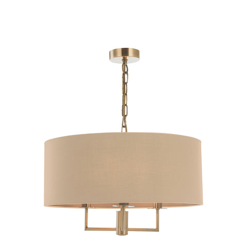 Jamelia 3 Light Shadelier - Antique Brass