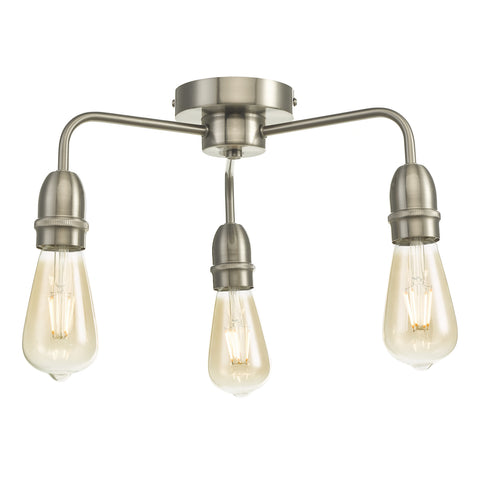 Kiefer 3 Light Flush - Satin Chrome