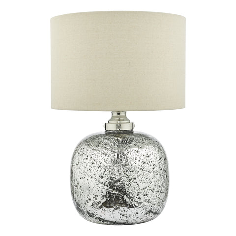 Lava Dual Light Table Lamp Polished Nickel Volcanic Glass With Shade