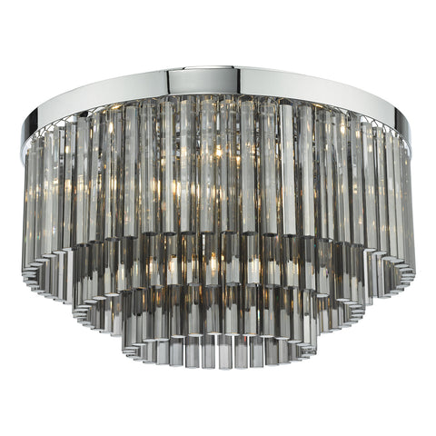 Logan 5 Light Flush - Smoked Glass