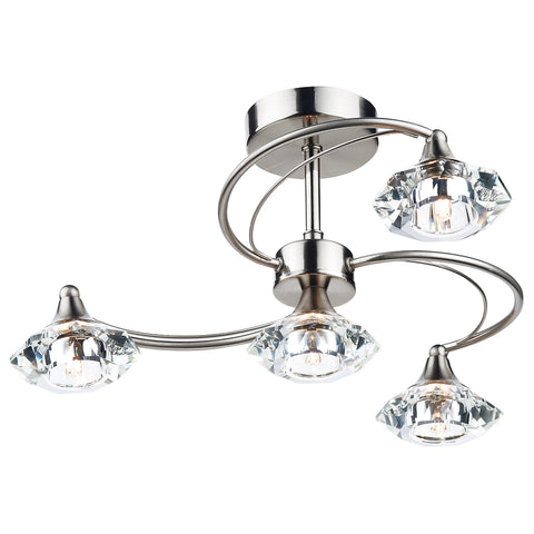 Luther 4 Light Semi Flush - Satin Chrome