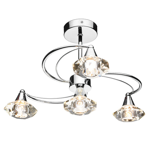 Luther 4 Light Semi Flush - Polished Chrome