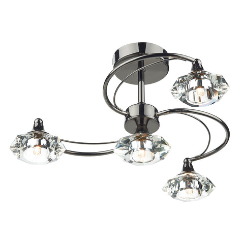 Luther 4 Light Semi Flush - Black Chrome